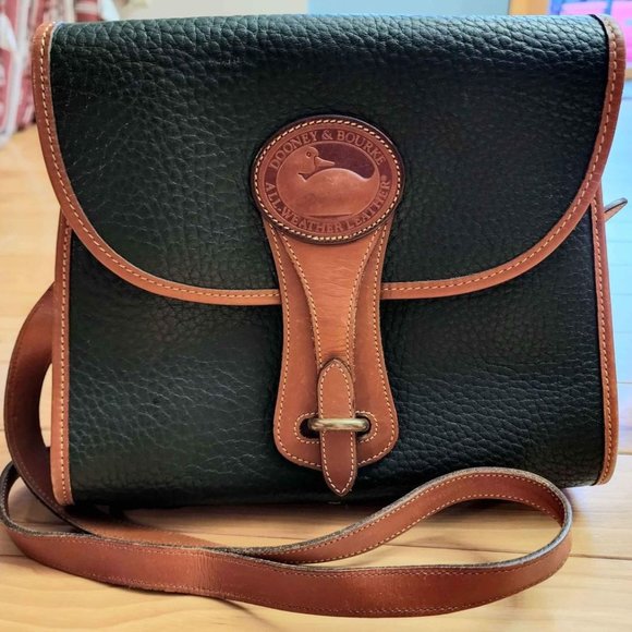 Dooney & Bourke Handbags - Dooney & Bourke Cross Body Handbag Dark Green Pebbled All Weather Leather Purse